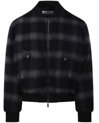Off-White c/o Virgil Abloh - Lbl Flannel Wool Flight Bomber - Lyst