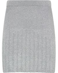 Alberta Ferretti - Rokken ,Grijs ,Leer Elegante Gebreide Jurk Met Getailleerde Pasvorm - Lyst