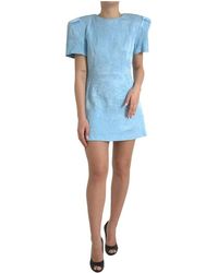 Dolce & Gabbana - Blumiges jacquard mini kleid - Lyst