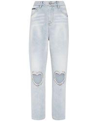 Philipp Plein - Denim Broeken Loose Fit Heart - Lyst