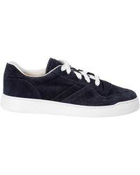 Doucal's - Schoenen ,Blauw ,Suède Lace-Up Sneakers - Lyst