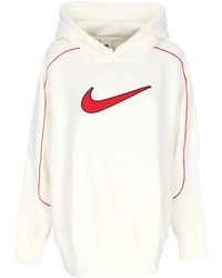 Nike - Oversize Swoosh Hoodie Rood - Lyst