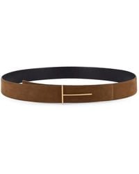 Tom Ford - Natural Nubuk Reversibler Schmaler T Gürtel 38 Mm - Lyst