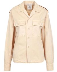 Semicouture - Jassen ,Katoen Safari Katoenen Overhemd Klassieke Kraag - Lyst