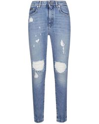 Dolce & Gabbana - Audrey denim stretch jeans mit rissen - Lyst