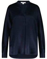 Vince - Seidenbluse mit versteckter knopfleiste - Lyst