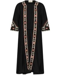 Cream - Overhemden ,Zwart ,Polyester Zwarte Kimono Met Geborduurde Details - Lyst