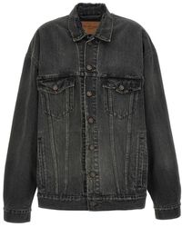 Balenciaga - Jassen ,Grijs ,Denim Denim Jas Met Gebruikt Effect - Lyst