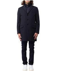 Fay - Blauer Abnehmbarer Futter Mantel - Lyst