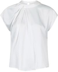 Neo Noir - Overhemden ,Wit ,Polyester Elegante Drapy Satin Blouse Off - Lyst