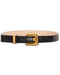 Balmain - Anthem Schmaler Ledergürtel - Lyst
