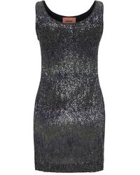 Missoni - Metallic Knit Mini Jurk - Lyst