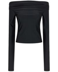 ANDAMANE - Tops ,Zwart ,Wallis Shiny Lycra Top - Lyst