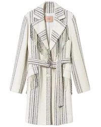 Twinset - Jacquard Wollen Jas - Lyst