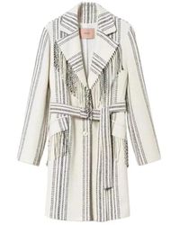 Twinset - Jacquard Wollen Jas - Lyst