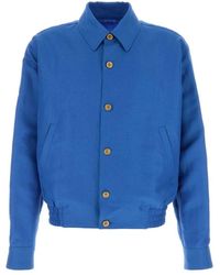Versace - Bomberjack Van Wol En Linnen - Lyst