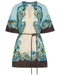 ALÉMAIS - Kleedjes ,Veelkleurig ,Linnen Natalia Mini Jurk - Lyst