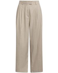 Maliparmi - Pantaloni in cotone-lino elasticizzato diagonale - Lyst