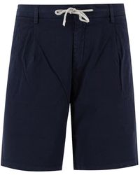 Eleventy - Korte Broeken ,Blauw ,Bermuda Shorts Met Trekkoord - Lyst
