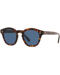 Oliver Peoples - Havana/blue sonnenbrille boudreau l.a.,sunglasses,boudreau l.a. sonnenbrille schwarz/cognac - Lyst