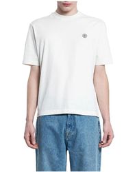 Stone Island - Ivory Katoen Jersey T-Shirt Met Ronde Hals - Lyst