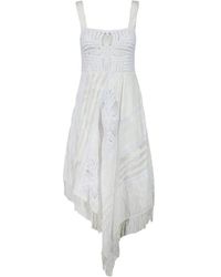 Twinset - Kleedjes ,Wit ,Katoen Witte Jurk Voor Vrouwen - Lyst