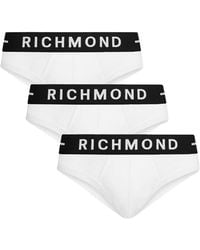 John Richmond - Ondergoed ,Wit ,Katoen Tripack Low-Rise Slip Van Gekamd Katoen - Lyst