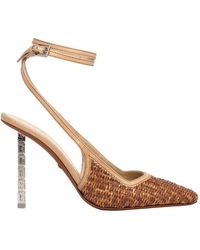 Gcds - 100Mm Cube Monogram Raffia Pumps - Lyst