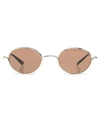 McQueen - Accessoires ,Grijs ,Ronde Metalen Zonnebril - Lyst