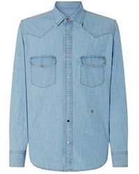 Jacob Cohen - Overhemden ,Blauw ,Denim Premium Denim Western Shirt - Lyst