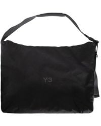 Y-3 - Schwarze Nylon Crossbody-Tasche Mit Logo - Lyst