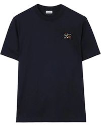Burberry - T-Shirt Met Ronde Hals En Borduursel - Lyst