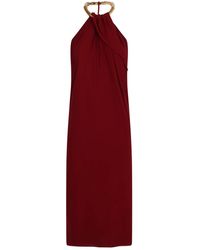 Gucci - Midi Jurk Met Goudkleurige Ketting En Open Rug - Lyst