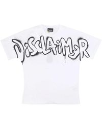 DISCLAIMER - Big logo tee bianca streetwear - Lyst