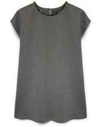 FIORELLA RUBINO - Kleid aus milano-rib mit stickerei - Lyst