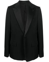 Lanvin - Jassen ,Zwart ,Leer Klassieke Getailleerde Blazer - Lyst
