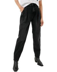 Guess - Pantalones negros de con trabillas en la cintura y logotipo - Lyst