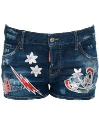 DSquared² - Korte Broeken ,Blauw ,Denim Denim Shorts - Lyst