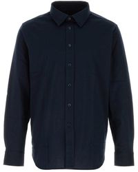 Brioni - Overhemden ,Blauw ,Katoen T-Shirt Met Ronde Hals - Lyst