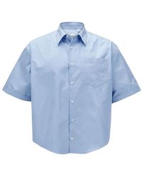 Ami Paris - Overhemden ,Blauw ,Kasjmier Boxy Blauw Kasjmier Overhemd - Lyst