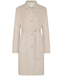 Kiton - Jassen ,Leer Cashmere Topcoat Met Parelmoeren Knopen - Lyst