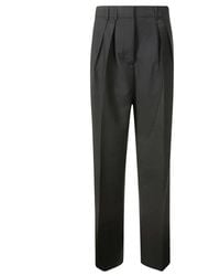 Rohe - Dunkelgraue Wollmischung Plissierte Hose - Lyst