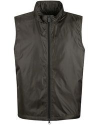 Aspesi - Jassen ,Groen ,Nylon Blauwe Nylon Rits Gilet - Lyst