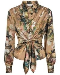 Karmamia - Elegante Bluse Mit Knotendetail - Lyst