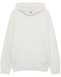 MSGM - Hoodies & Sweatvesten ,Wit ,Wol Witte Gebreide Trui - Lyst