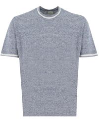 Eleventy - Tops ,Blauw ,Denim T-Shirt Met Ronde Hals - Lyst