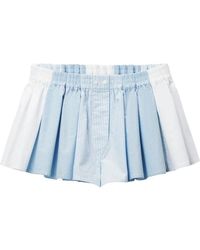 Alexander Wang - Blaue elastische taille knopfdetails shorts - Lyst