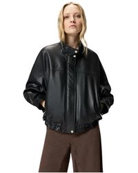 Pinko - Jassen ,Zwart ,Leer Bailee Blouson Jacket - Lyst