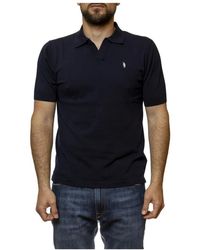 Refrigue - Tops ,Blauw ,Katoen Polo Knit Logo - Lyst