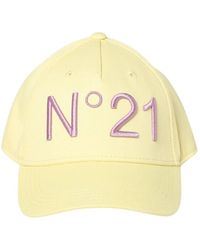 N°21 - Cappello giallo con logo ricamato e visiera - Lyst